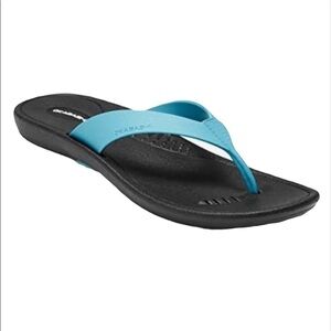 Okabashi Breeze turquoise black blue flip flops